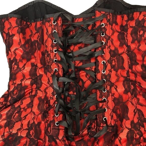 SEXY Lace Up Black & Red Bandeau Size 3X!! - Picture 10 of 10